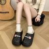 Fashion Comwarm Winter Fluffy Slippers For Women Waterproof Concise Cotton Slides Plush Lining Slides Furry Warm Cozy Women's Slippers