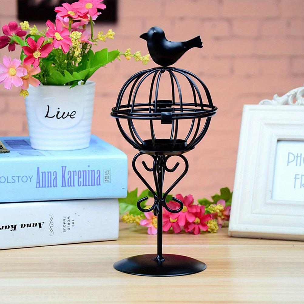 Wrought Cage Shaped Holder Candlestick Iron Lantern for Party Home Decoration Candlestick Ornaments Are Creative Home Desktop Decorations