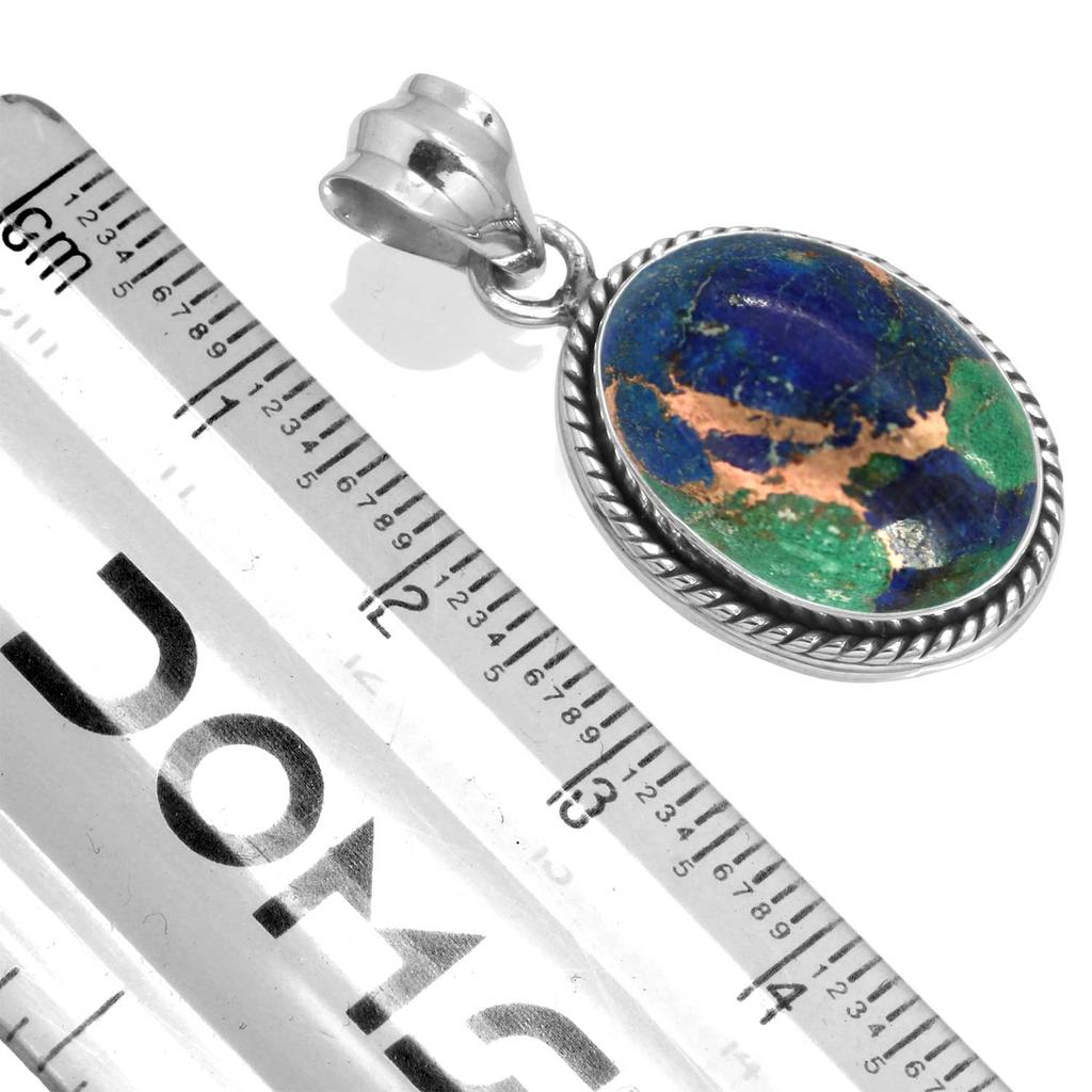 925 Sterling Silver Pendant Women Gemstone Handmade Jewelry Halloween Gift Amazonite Angelite Blue Opal Botswana Agate Mohave Azurite Chrysocolla