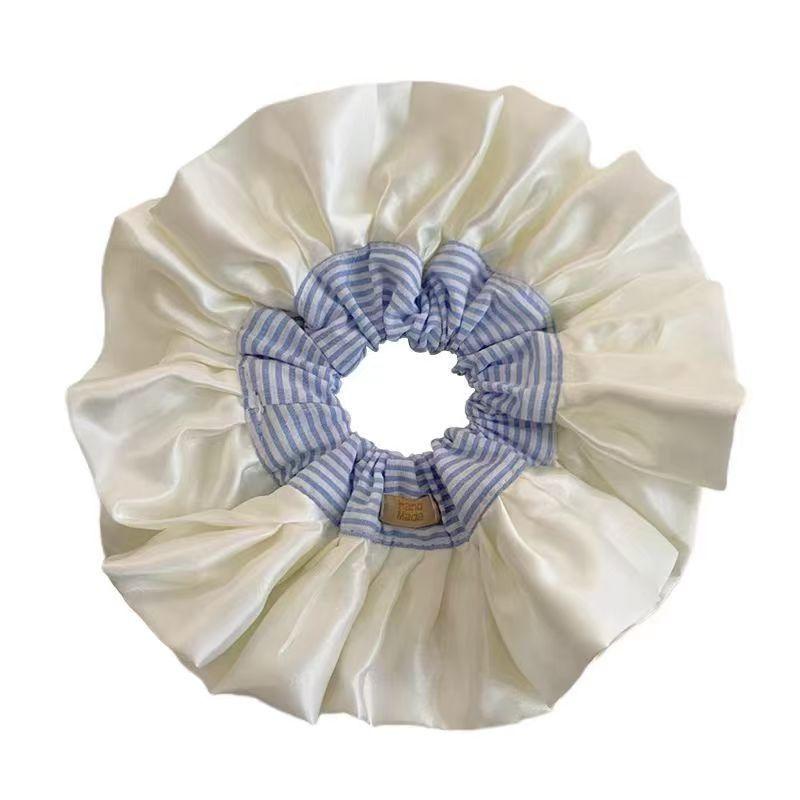 

Корейская версия, большой размер, синяя полосатая повязка на голову, первоклассное ощущение, балетный стиль, атласная повязка на голову с фрикадельками, универсальная повязка на голову Pack of 1