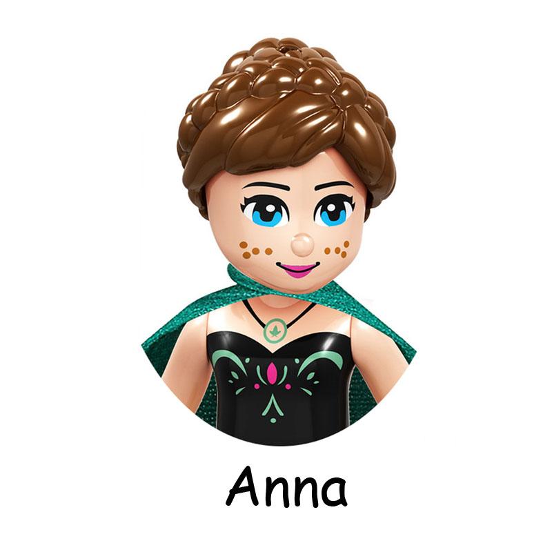 Non-Toxic Fairy Tale Princess Children Belle Beast Cinderalla Anna Olivia Model Figure Blocks Construction Building Bricks Toys For Children