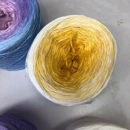 300g Organic Lace Cotton Blend Cake Roll Long Section Dyeing Yarn Hand-woven Shawl Scarf Skirt Hat Crochet Wool