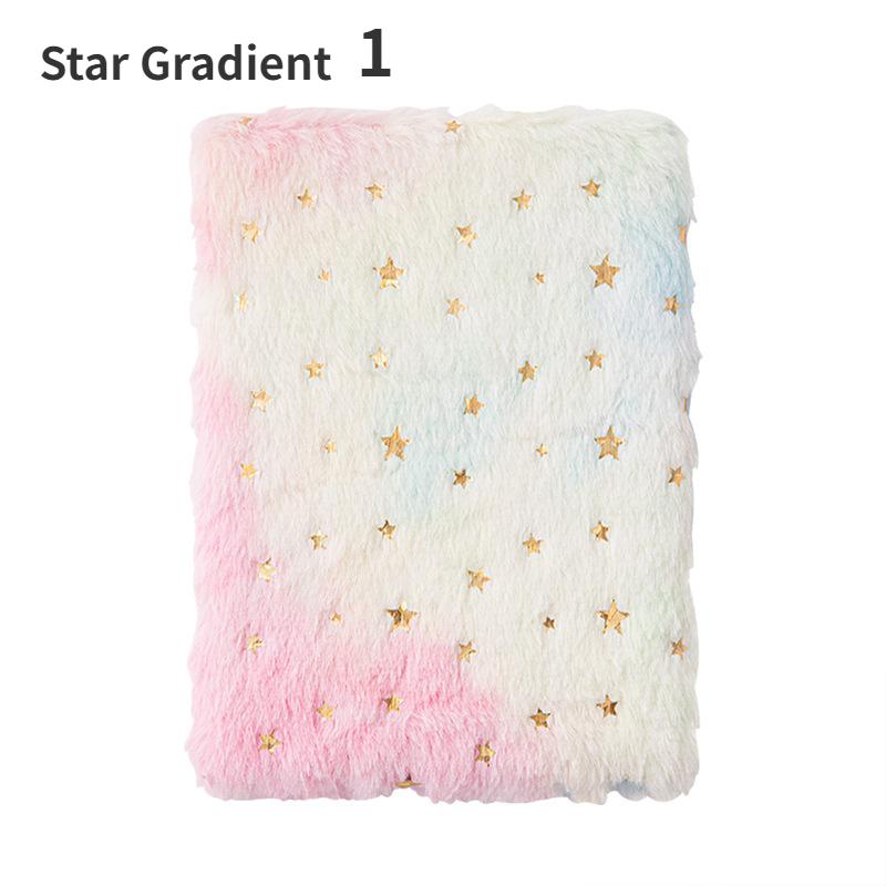 2024 Plush Notebook 80 ark/160 sidor Gradient Student Diary Handbook Anteckningar