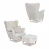 Zestaw uszak Rene Estella sofa fotele pufy Family Meble beżowy sztruks