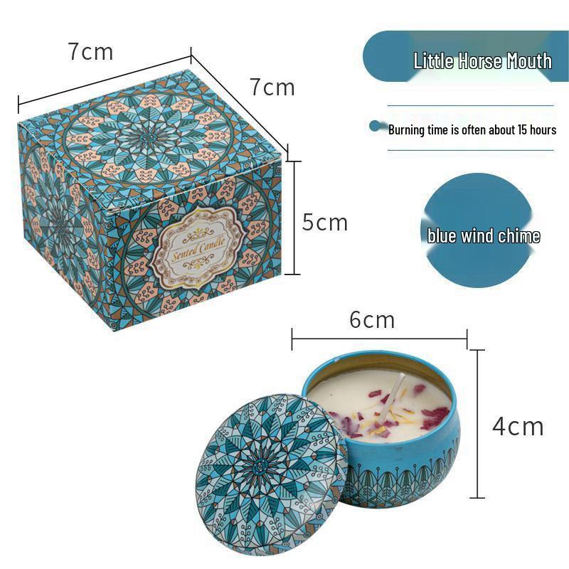 Scented Candle Tin with Dried Flowers - Long-Lasting, Romantic Fragrance for Bedroom & Home Odor Removal
