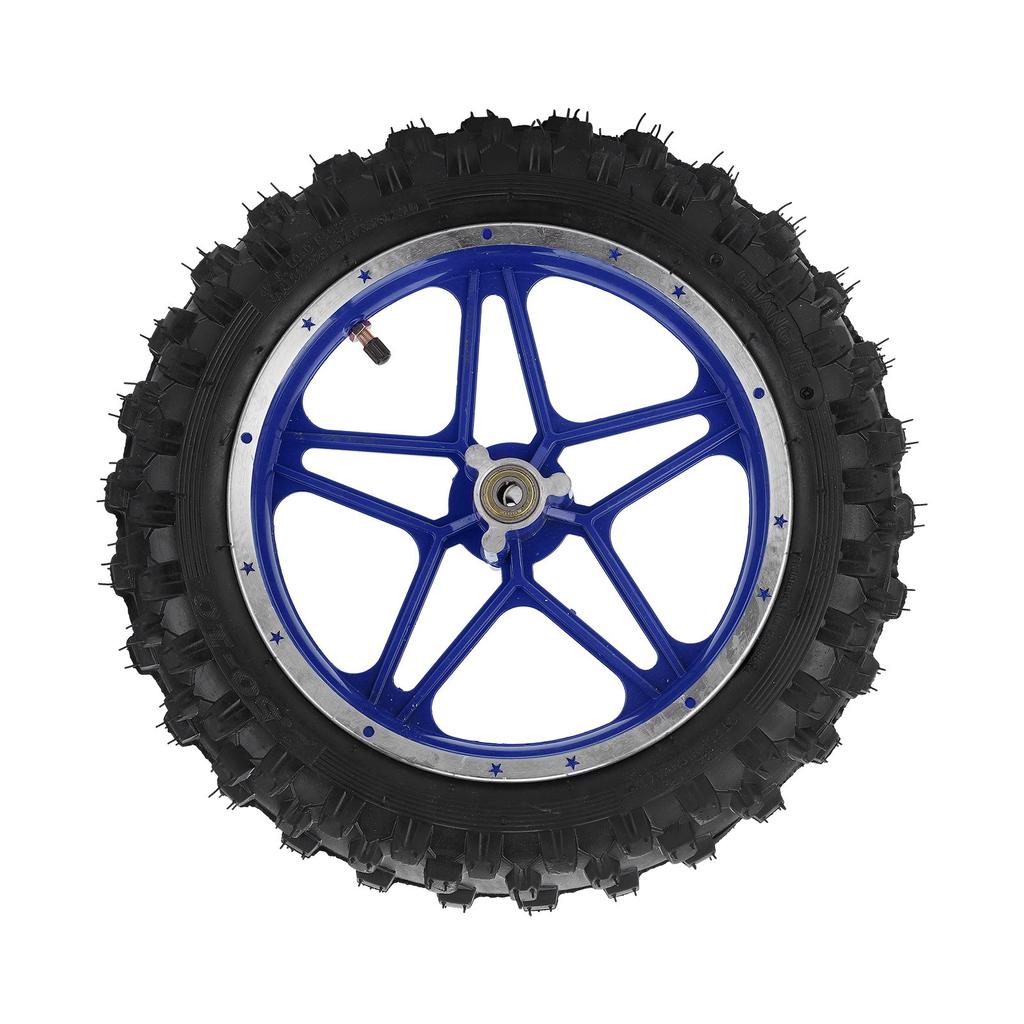 2,510 Zoll Vorderrad mit Scheibenbremse und Reifen Anti-Rutsch für 47cc 49cc 2-Takt Mini-Dirtbike(blau )