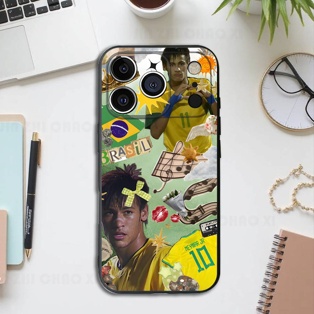 Football N-Neymar-S Black Phone Case For IPhone 17 16 15 14 13 12 13 12 11 Pro Max Plus XS XR Silicone Soft Back Cover