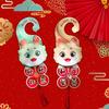 2Pcs Year Door Handle Decoration Spring Festival Plaque Cute Hanger for