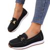Large Size Flat-soled Casual Shoes Metal Buckle Comfortable Soft-soled Doudou Shoes Flat-soled Small Leather Shoes