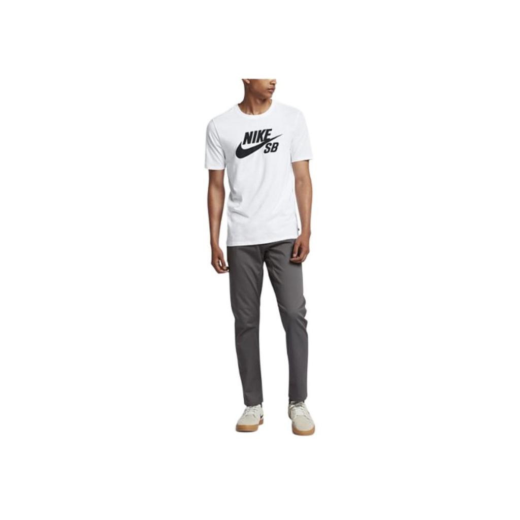 Nike SB Logo Print Crew Neck T-Shirt Men Tops White 821947-100