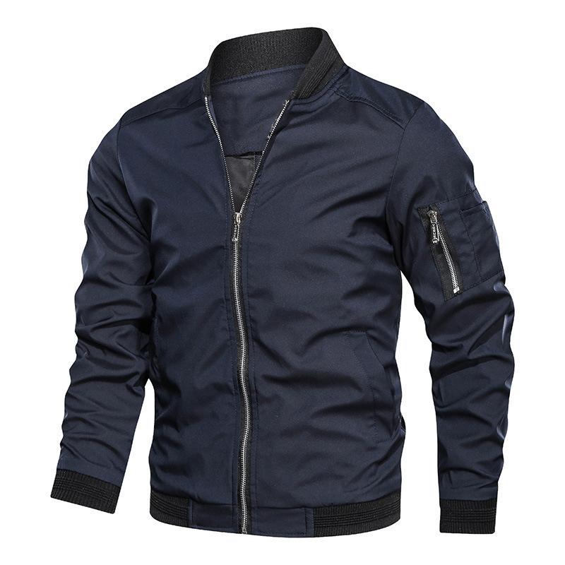 USA Size Men's Lightweight Bomber Jacket for Spring Autumn - Casual Flight Pilot Varsity Baseball Coat