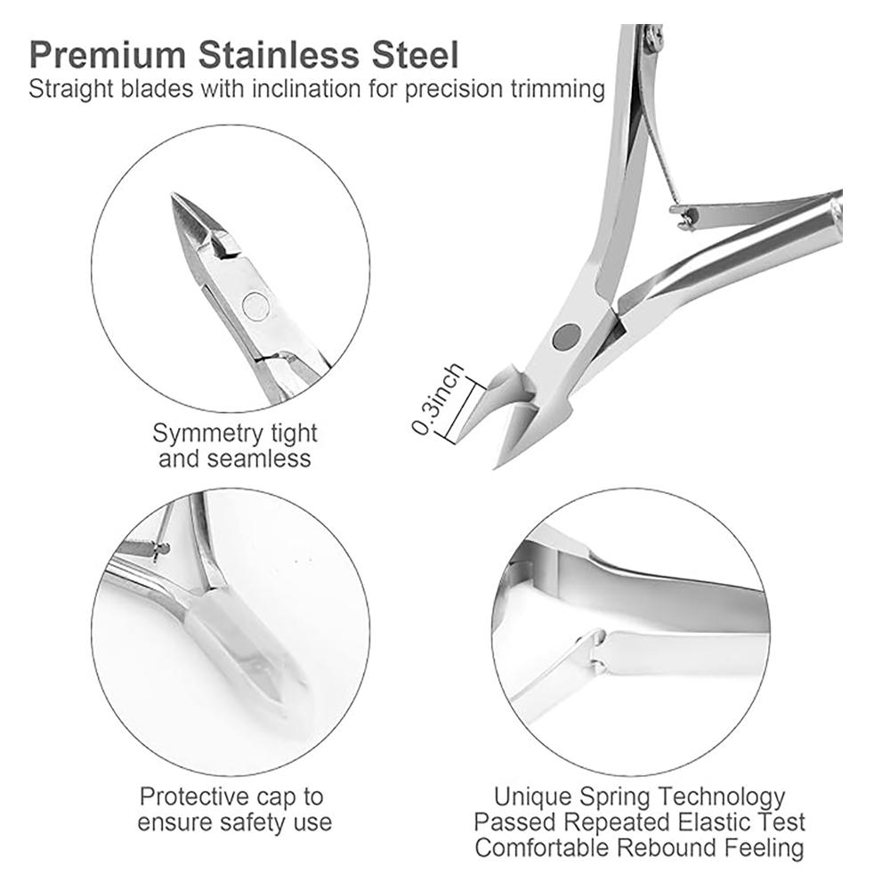 Nail Cuticle Pusher Tweezer Rainbow Cutter Nipper Clipper Dead Skin Remover Stainless Steel Manicure Nails Art Tool ManicureTool