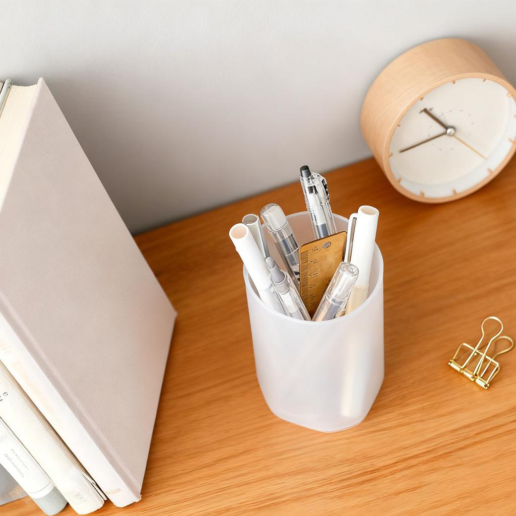 1pc-Simple Frosted Pen Holder Storage Multifunctional Office Storage Holder Student Stationery Pen Holder