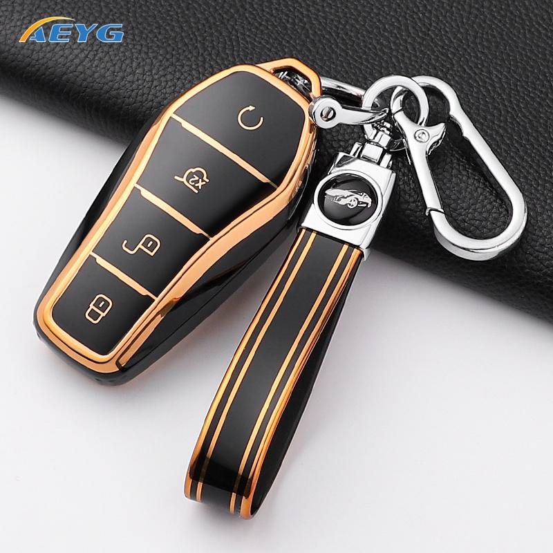 Tpu Car Key Case Cover Shell For Byd Song Plus Atto 3 Han Ev Tang Dm Qin Seal Dolphin Remote Fob Holder Keychain Accessories