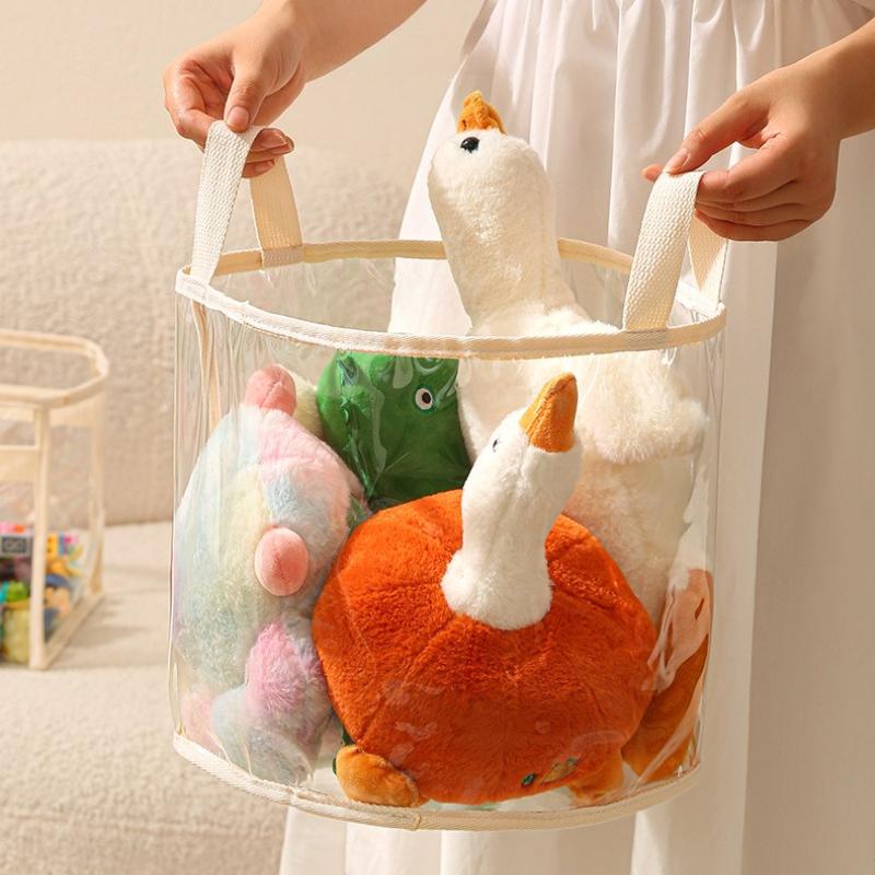 Large Size Transparent Children's Toy Storage Basket Multifunctional Household Toy Storage Bag with High Capacity