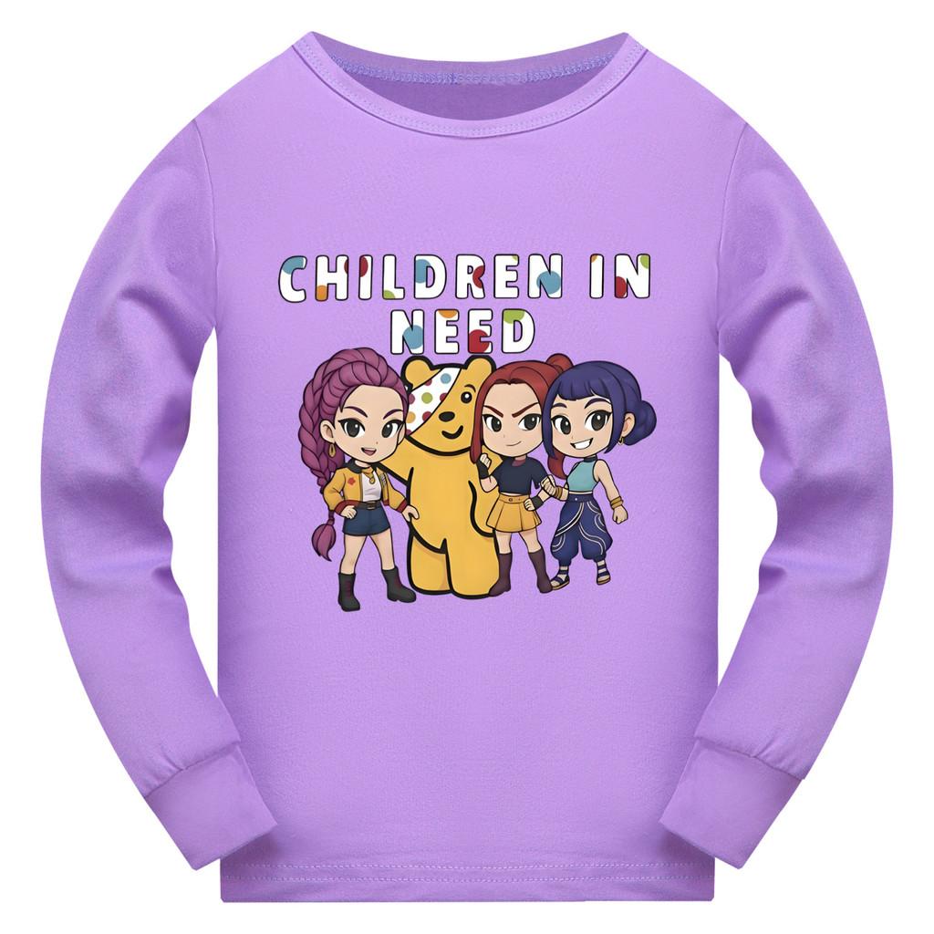 5103 Kids Girls Rumi Zoey Mira Super Star Print Long Sleeves T-Shirt