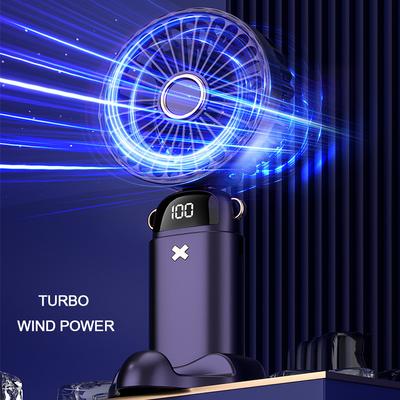 Electric Portable Handheld Fan 6000mAh Rechargeable Air Cooler Cooling Fan Mini Foldable Desktop Fan for Office Outdoor Travel