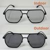 Luxury Metal Photochromic Sunglasses Men Women Fashion Polarized Sun Glasses Stylish Chameleon Anti-glare Driving Shades UV400