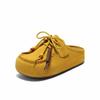 Thick-soled inner height-increasing bag head half slippers women's outer wear autumn new one-pedal Boken slippers