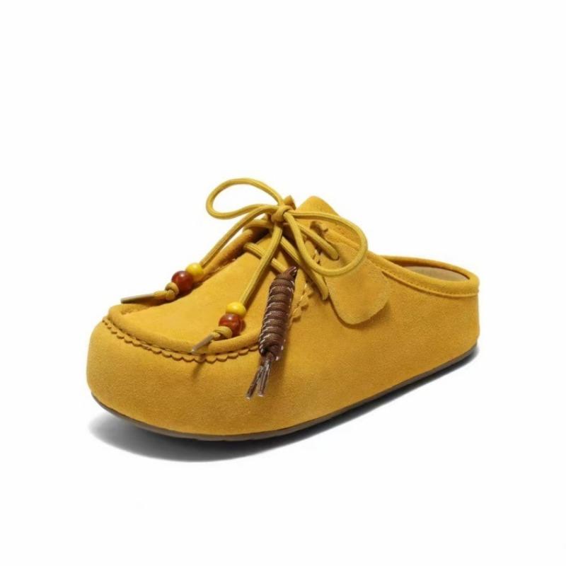 Thick-soled inner height-increasing bag head half slippers women's outer wear autumn new one-pedal Boken slippers