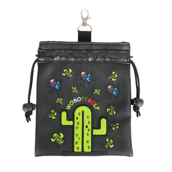 Golftasche mit Kordelzug, Golf-Tee-Tasche, Aufbewahrungstasche für Golfbälle, grüne Gabel, tragbares Golfzubehör für Golfbegeisterte