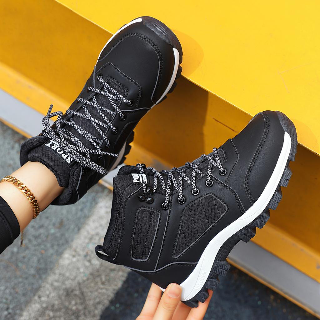 TUINANLE Autumn Women's Outdoor Breathable Hiking Shoes Soft Sole Sneakers for Camping Men High Top Boots Spring