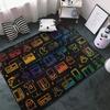 Spiel Video Gaming Muster Schwarzer Bereichsteppich Gamer Spielcontroller Kinder Teenager Jungen Spielzimmer Teppich Schlafzimmer Wohnzimmer Bodenmatte