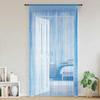 VidaXL String Curtain 2 Pcs 140 X 250 Cm Light Blue, Fringe Curtain, Rod Pocket Curtain, String Fringe Curtain, 4102046