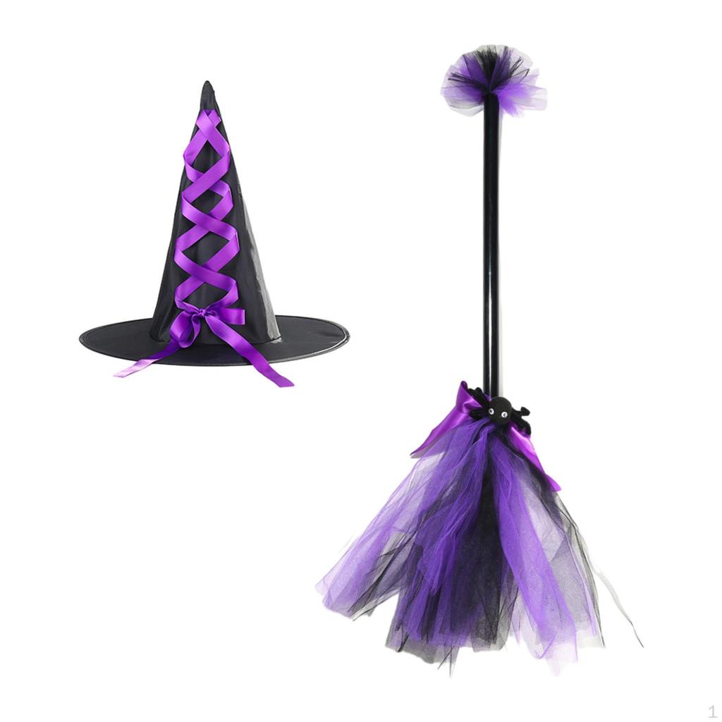 Halloween Broom Hat Pointed Children Kids Decor Nbesen Broomstick for Masquerade