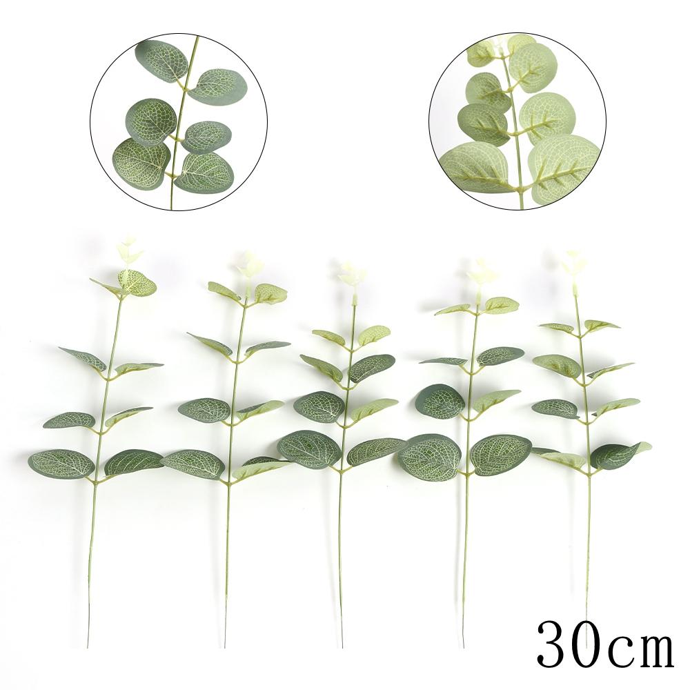 5/10Pcs Artificial Eucalyptus Leaves Green  Fake Plant for Wedding Decoration Garden Outdoor Home Decor Table Wreath Accessories