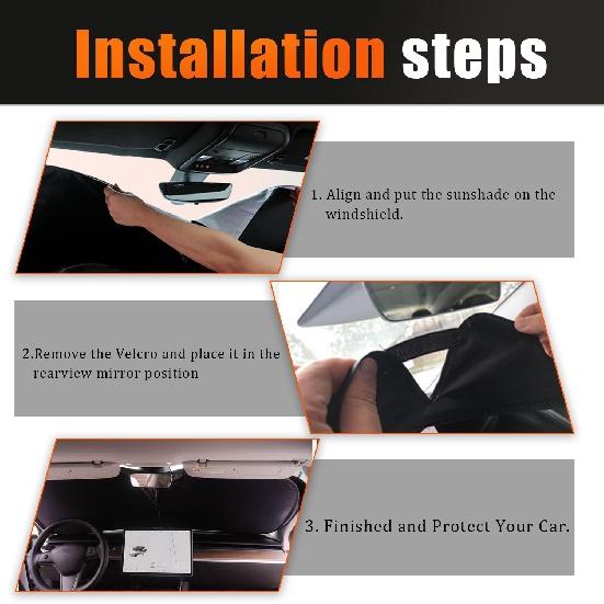 Car Windshield Sun Shade Foldable,Sun Protection for Car Front Windshield,Sun Protector for UV Ray,Car Interior Accessories for Sun Heat,Fit for