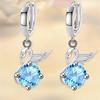 925 Stamp Silver Plated Women Earrings Cute Goose Drop Pendant Multicolor Zircon Earring For Women Girl Jewelry