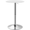 Bar Table Bistro Table Standing Table Adjustable Height 67-93 Cm Ø 63 Cm 360° Swivel Top Chrome Metal White PU