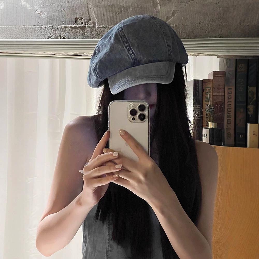 

Classic Denim Beret Hat For Women With Wide Brim And Adjustable Fit For Spring And Fall Light Denim