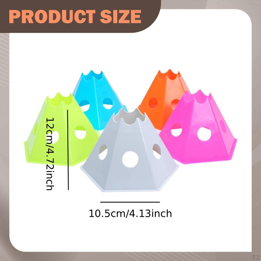 5 Pieces Soccer Cones for Training Mixed Colors Flexible with Hole Running
