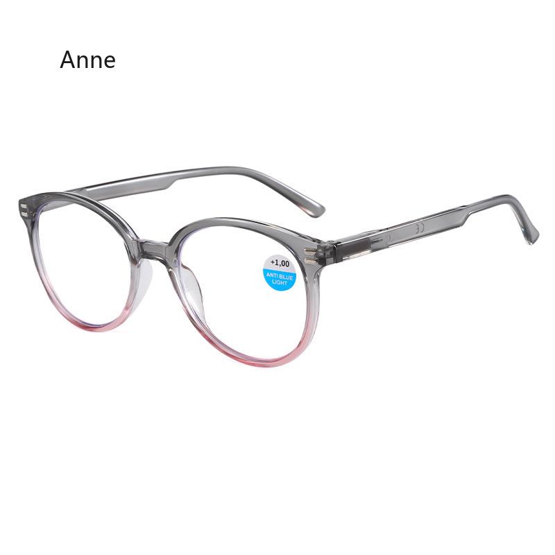Trendy Clear Lens Round Frame Far Sight Glasses Mirad Color Reading Glasses Anti Blue Light High-definition Presbyopia Glasses