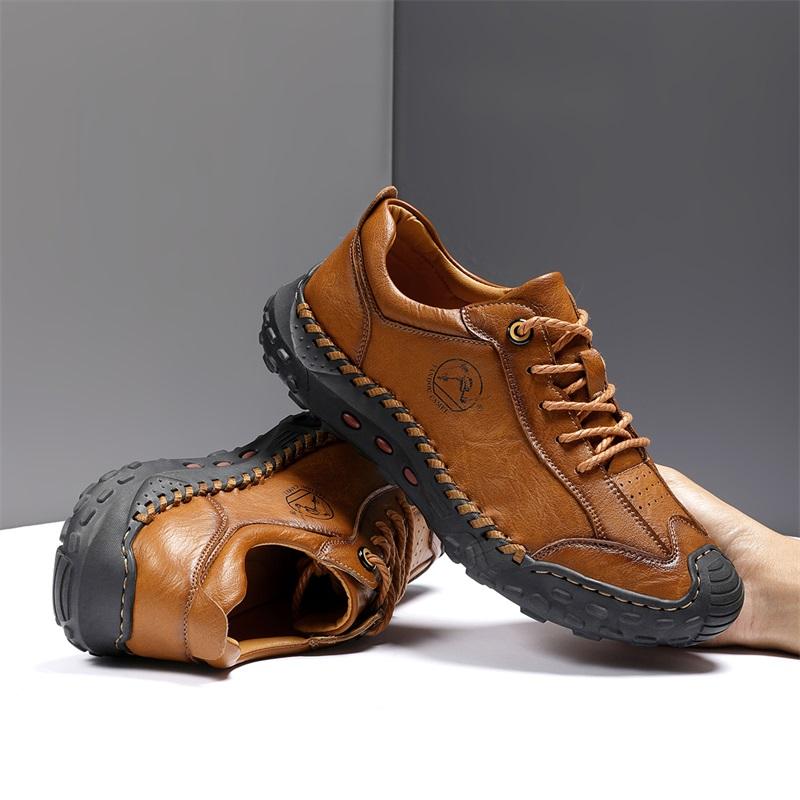 Fashion Men's Casual Leather Shoes Fashion Vintage Style Stitching Soft Business Driving Shoes Handmade Flats Oxfords Plus Size 38-48