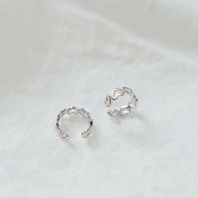 Women's Daily Bean Heart Ring Ear Cuff Bracelet Earrings