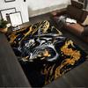 Black and Gold Artistic Tiger Design Non-slip Rug, Suitable for Living Room and Bedroom Sofas