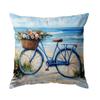 1 Pc Beach Landscape Seaside Bicycle Pattern Throw Pillow Cover Sofa Decoration Car Office Seat Cushion Home Decor 45*45Cm