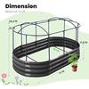 Raised Garden Bed with Cover Galvanized Oval Planter Garden Box Outdoor for Gardening Vegetables Flowers Clear