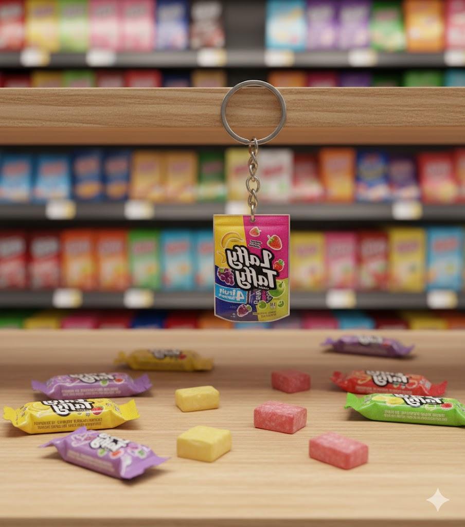 Mini Keychain for Keys Children's 2.5 Cm Acrylic Food Toy Antistress Pendant for Keys, for Bag