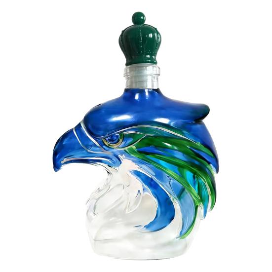 Eagle Shaped Whiskey Decanter 350ml Handcrafted Lead-Free Glass Whiskey Bottle Decorative Gift for Bourbon Lovers Collectors зелёный