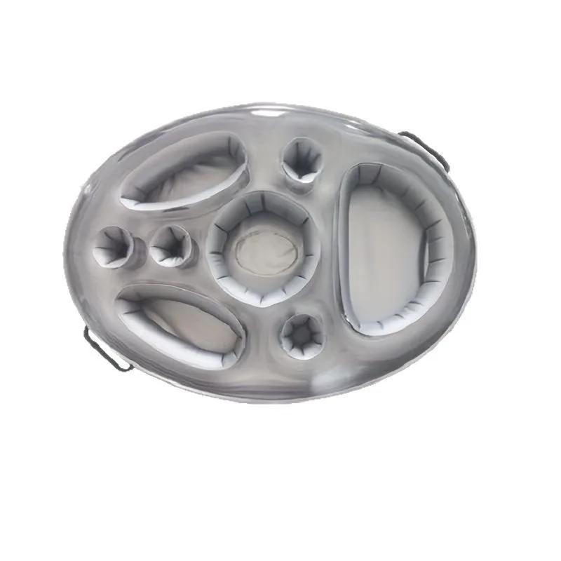 1pc Inflatable Food Tray Ice Bar For Swimming Pool Iced Porous Harmless Holder Pool Party Ice Storage Tank Fruit Beverage Bucket