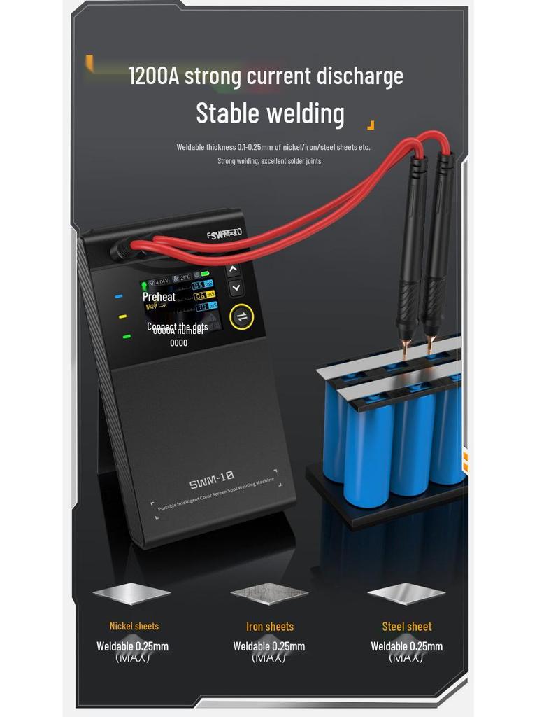 FNIRSI SWM-10 Portable Spot Welder for 18650 Mobile Phone Lithium Battery Repair