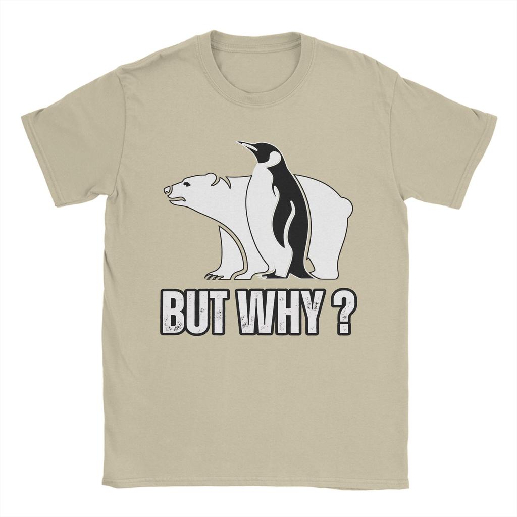 Penguin and Polar Bear But Why Unisexs T Shirts Leisure Tee Shirt Short Sleeve Crewneck TShirt 100 Cotton Party Clothes