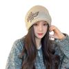 Versatile butterfly knitted hat children autumn and winter warm ear protection bag head cold hat showing face small drawstring wool hat