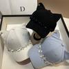 Spring And Summer Sweet Cat Ears Cute Baseball Cap Small Fragrant Wind Crystal Couple Hard Top Cap