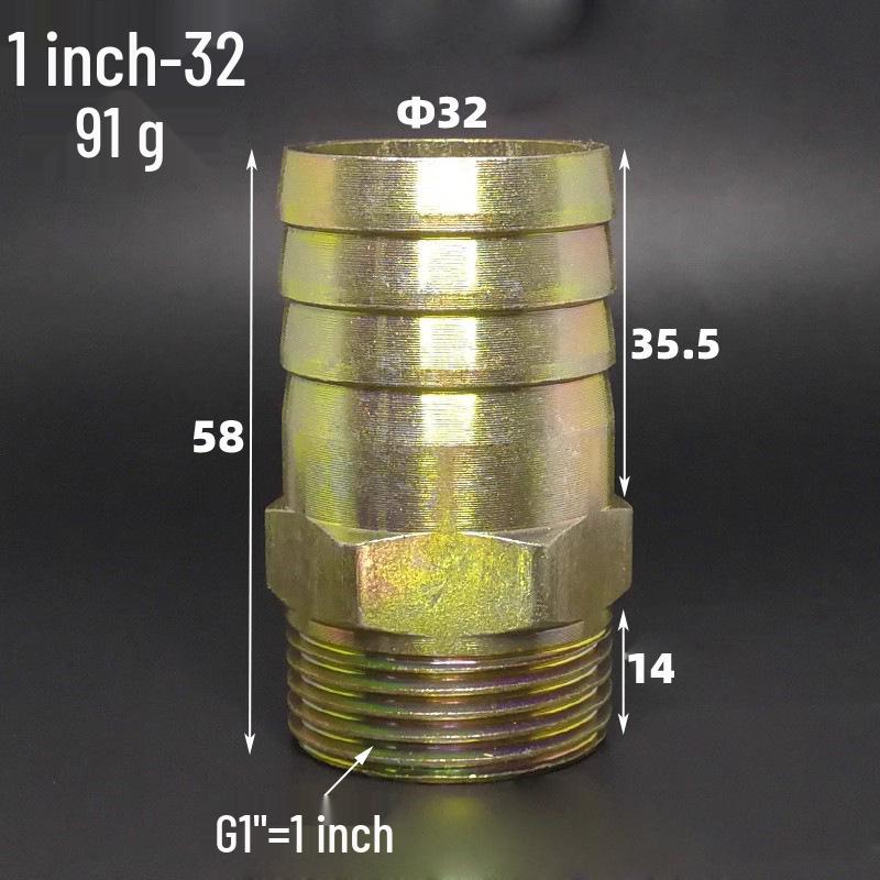 Iron-Plated Threaded Pagoda Hose Connector - Fits 1/2, 3/4, 3/8, 1/4, 1 Inch