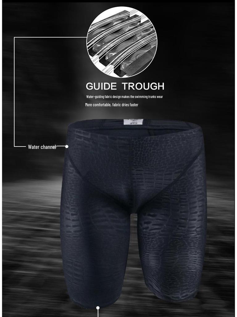 Herren Schnelltrocknende Fünf-Punkt-Badehose - Übergröße Square Leg Hot Spring Badeanzug